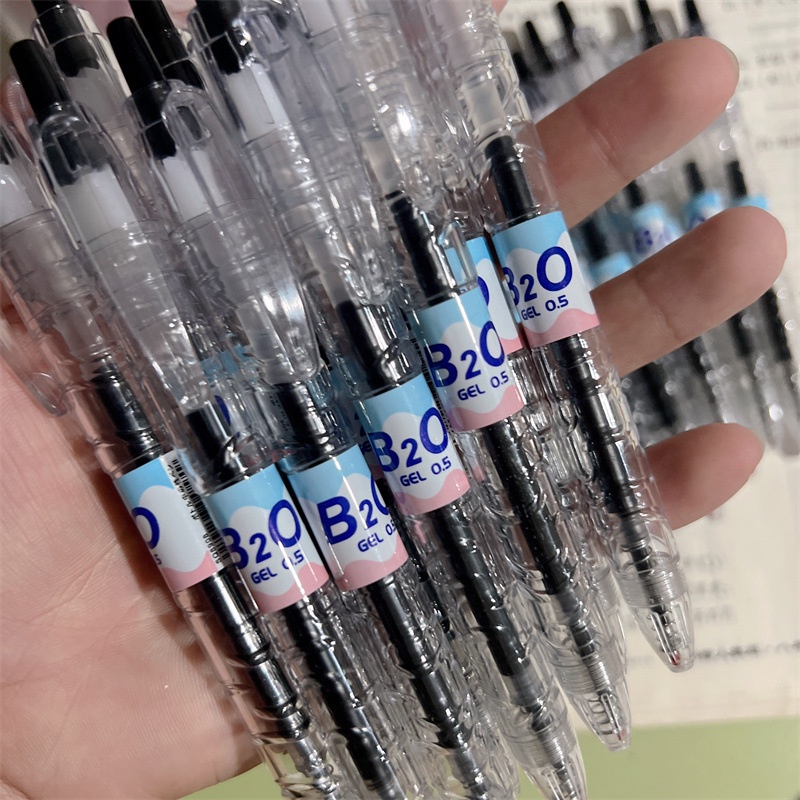 Bút Mực Gel Mực Đen Dạng Nhấn Tiện Dụng Cho Học Sinh