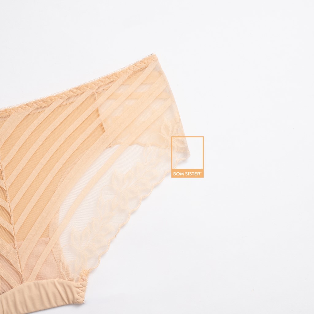 [Mã FAMALLT5 giảm 15% đơn 150k] Quần lót thun phối lưới màu trơn BOM SISTER Q204 | BigBuy360 - bigbuy360.vn