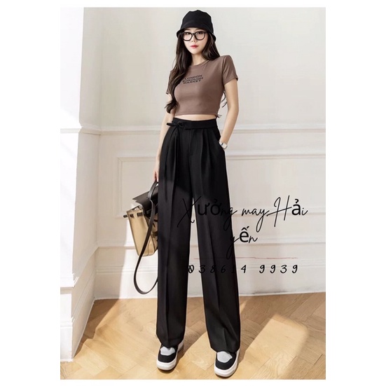 Quần tây ống xuông buộc dây eo siêu tôn dáng mã 145