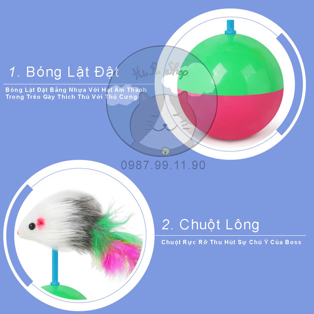 [Đồ Chơi] Chuột Lật Đật Chất Liệu Nhựa Và Lông Dành Cho Mèo Gây Thích Thú Hưng Phấn Cho Thú Cưng