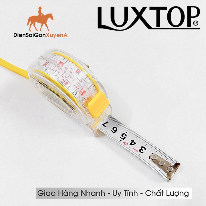 Thước kéo 5m x 19mm 2 mặt có lỗ ban LUXTOP, thước kéo đo khoảng cách phong thủy 5 mét có lỗ ban - Điện Sài Gòn Xuyên Á