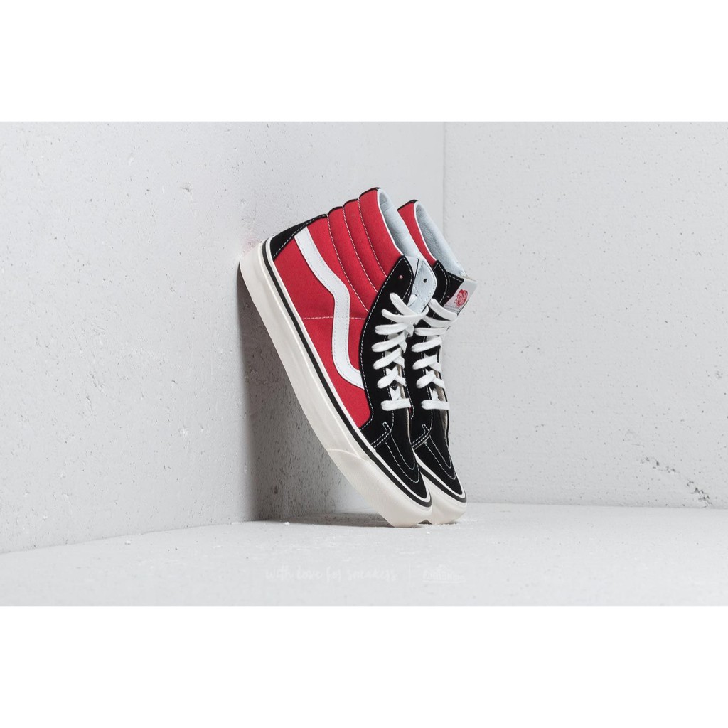Giày Vans Chính Hãng Sk8 Hi Black Red