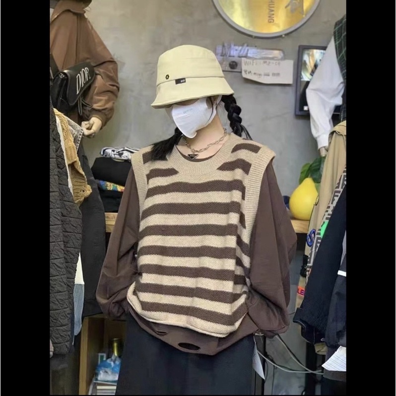 Áo len gile kẻ vingate kiểu mới nhất 2022 - hàng có sẵn