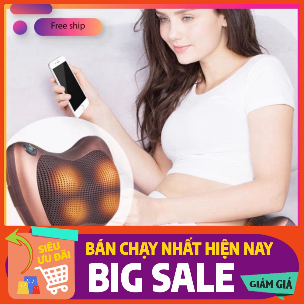 Gối massage hồng ngoại  8 bi cao cấp