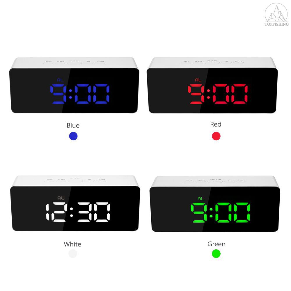 Đồng hồ báo thức có màn hình LED kỹ thuật số hiển thị 12H/24H °C/°F sử dụng pin/sạc cổng USB