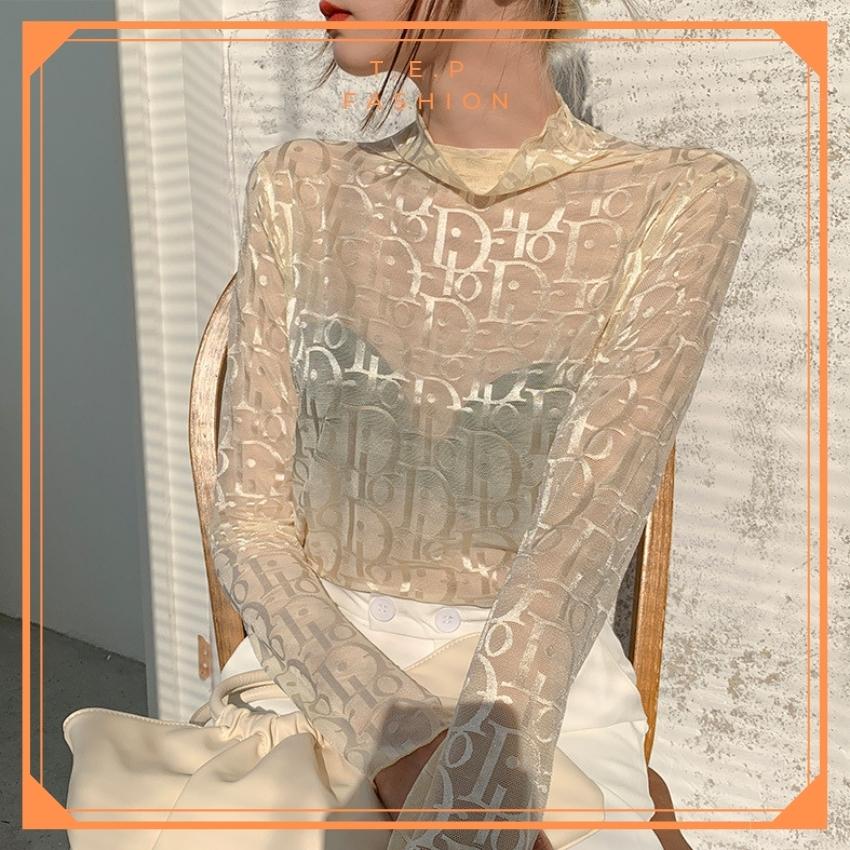 [ SANG CHẢNH] Áo Nhũ Dài Tay, Áo Giữ Nhiệt Nữ Nhũ D.I.O.R Sang Chảnh Phong Cách Hàn Quốc Tep Fashion - ADT002