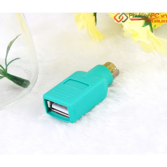 Đầu giắc chuyển PS2 chân tròn sang USB (chân âm)