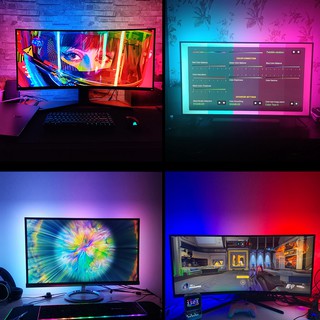 Hộp điều khiển đèn LED 5V DIY Ambient kết nối với TV màn hình máy tính qua cổng USB