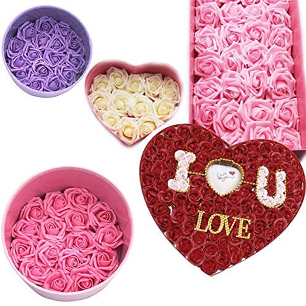 Set 50 Bông Hoa Hồng Giả Bằng Xốp PE Dùng Trang Trí Đám Cưới