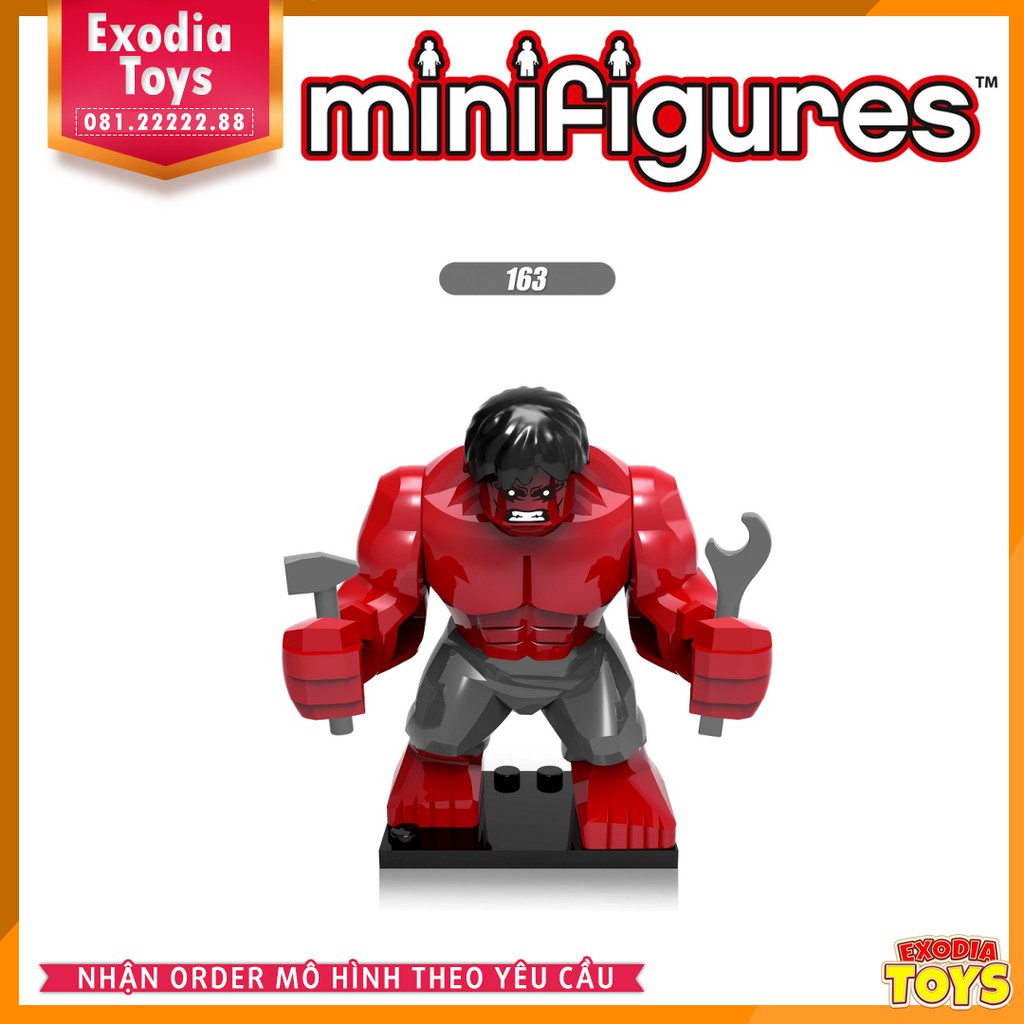 Xếp hình Bigifigure Marvel Avengers Siêu anh hùng Hulk Người Khổng Lồ Xanh - Đồ Chơi Lắp Ghép Sáng Tạo - X160-163