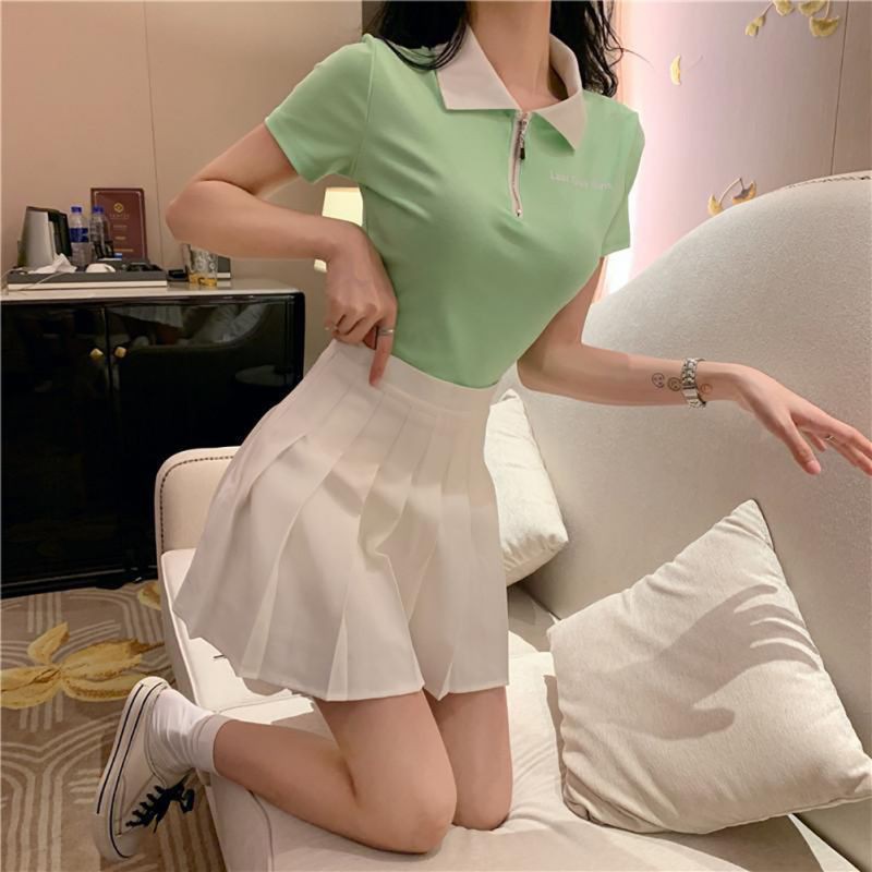 Áo crop top tay ngắn dáng ôm cho nữ