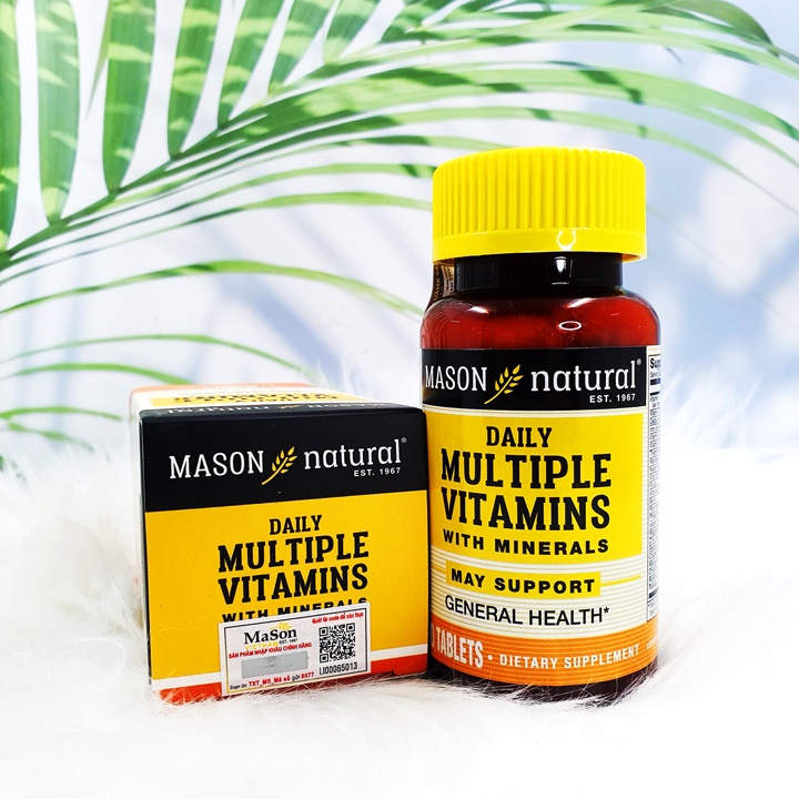 Viên uống bổ sung Vitamin tổng hợp Mason Natural Multiple Vitamins hỗ trợ tăng cường sức khỏe tổng thể nâng cao đề kháng