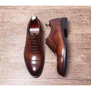 Giày tây nam oxford, giày da công sở nam cao cấp da bò thật - bảo hành 1 năm