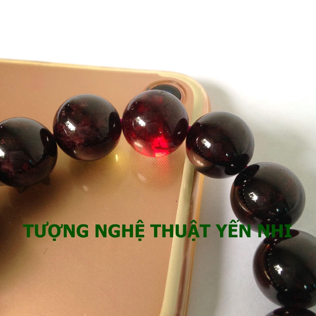 Vòng tay Ngọc hồng lựu (đá Garnet) thiên nhiên size hạt 8mm