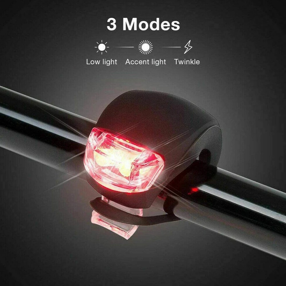 Đèn LED Neon Gắn Đuôi Xe Đạp Leo Núi / Phía Trước / Đèn Pha 3 Chế Độ Chống Mưa Chạy Bằng Pin