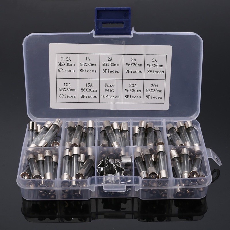 72 Cái Cầu Chì Thuỷ Tinh 0.5- 30A 6x30mm