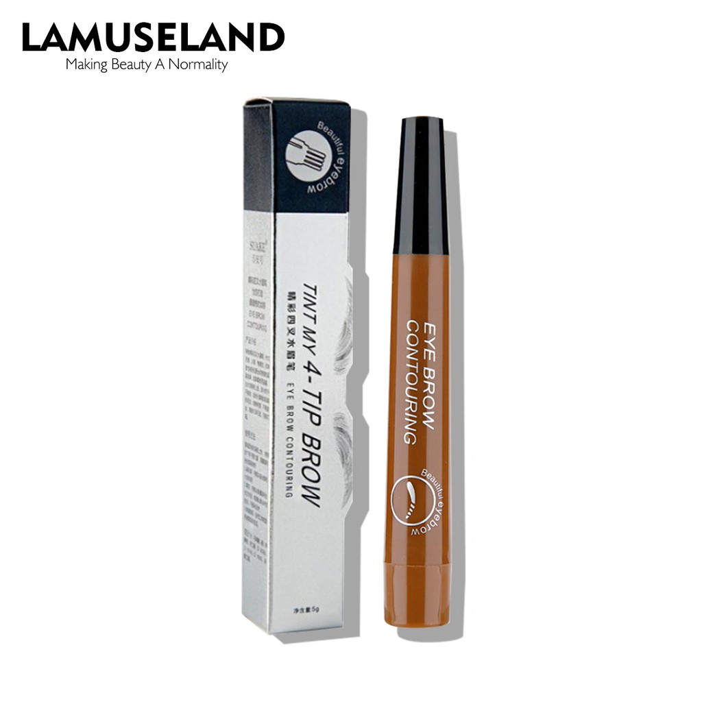 Bút kẻ lông mày LAMUSELAND LA41 đầu bút bốn ngạnh nhọn độc đáo dạng lỏng chống thấm nước và mồ hôi 5g