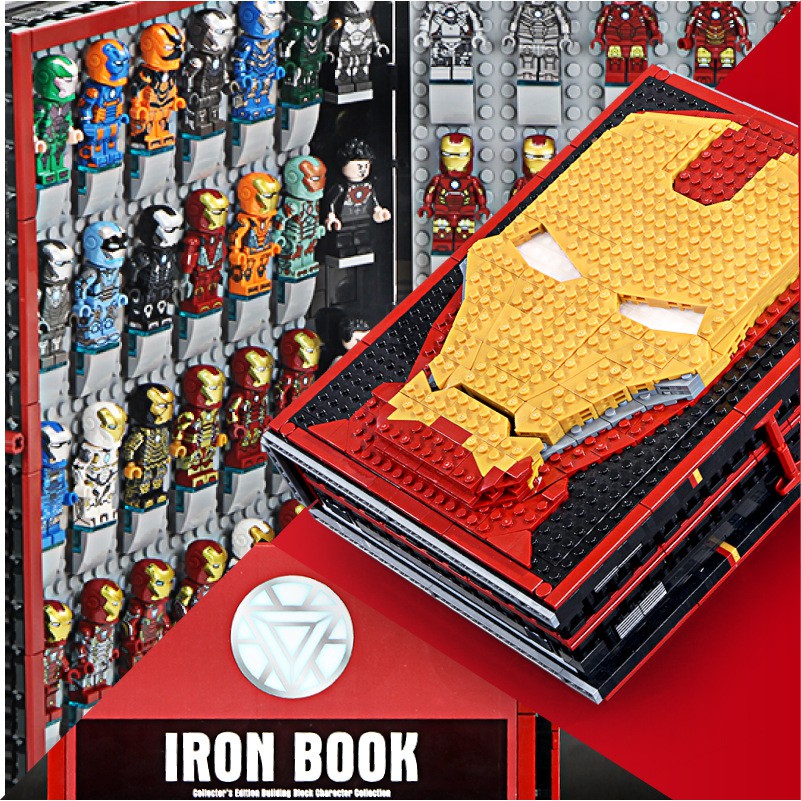 Đồ chơi Lắp ghép BOOK 52 Minifigures Sắt Bộ Sách Super Hero Nhân Vật Bộ Sưu Tập Siêu Anh Hùng Iron Man SPiderman 64075