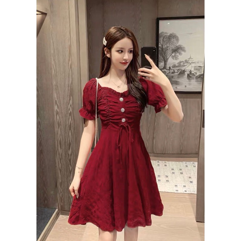 ĐẦM RÚT NGỰC 3 CÚC- MIN DRESS T186 | BigBuy360 - bigbuy360.vn