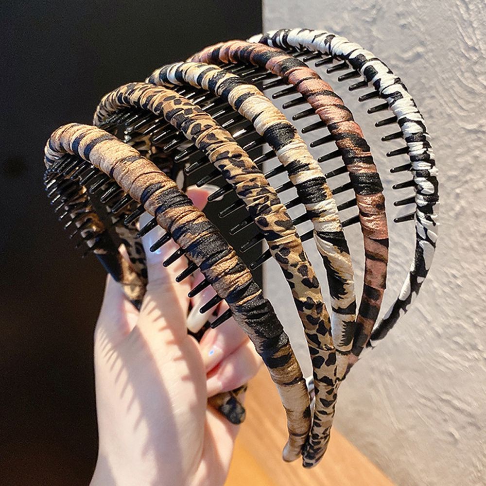 Băng Đô Cài Tóc Họa Tiết Da Báo Phong Cách Hàn Quốc Thanh Lịch Cho Nữ