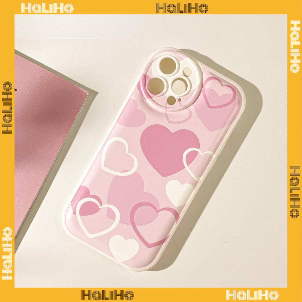 iPhone Case Silicone Soft Case TPU Airbag Shockproof Protection Camera Full Coverage Pink Heart Cute Compatible For iPhone 11 Pro Max 13 Pro Max 12 Pro Max 7Plus xr XS Max