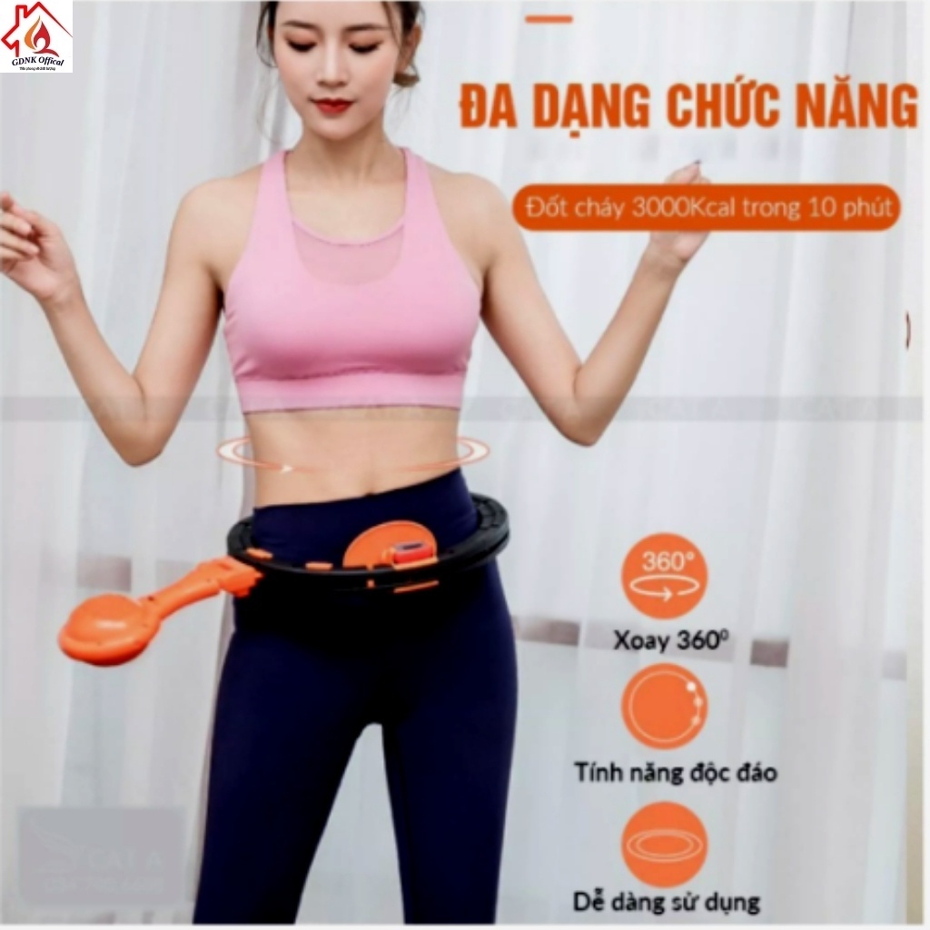 Vòng lắc eo thông minh HuLa Hoop-Vòng lắc eo giảm mỡ có đồng hồ tự động đếm số