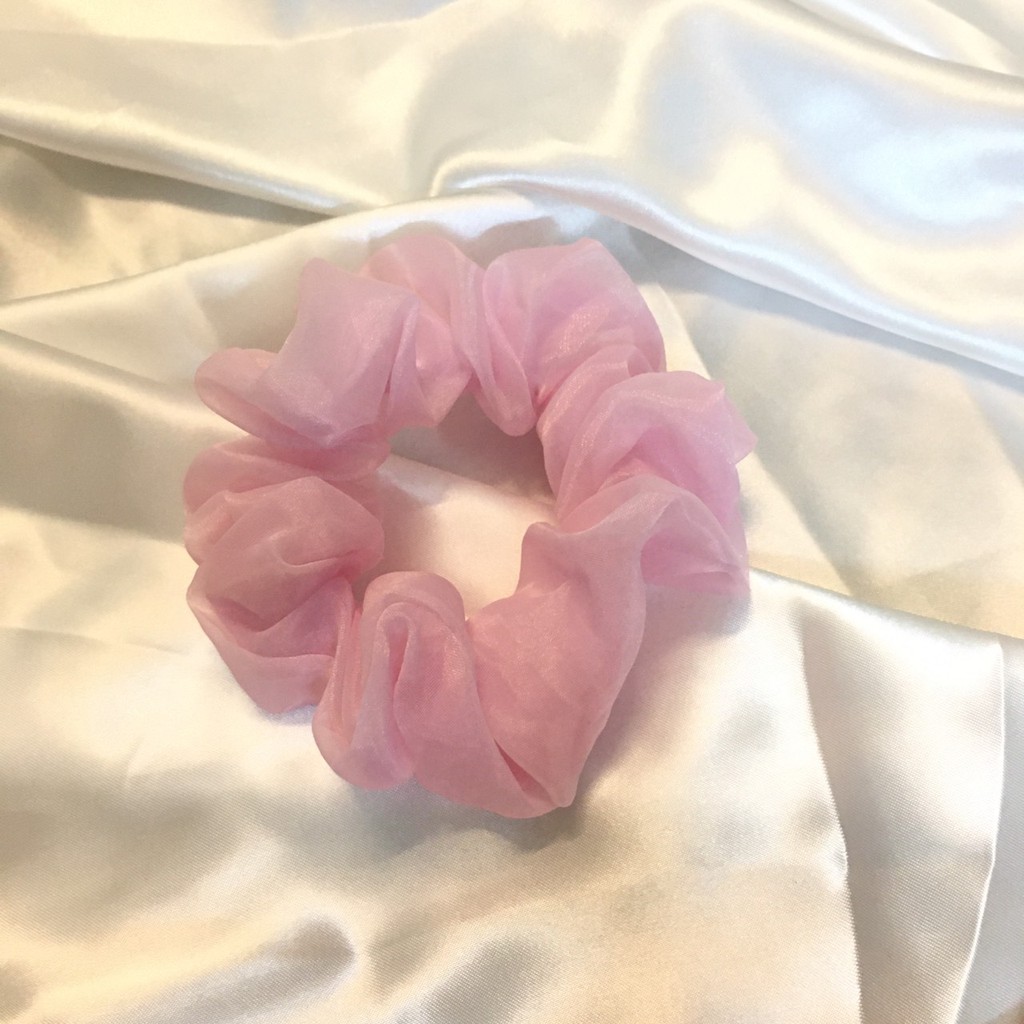 Cột tóc Vải voan bóng ánh kim Scrunchies phong cách vingate ( voan bóng kim)