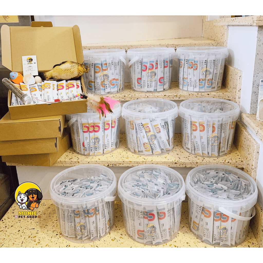 [Hoả tốc] Set combo 45/50 thanh súp thưởng cho mèo tiện lợi có hộp quà tặng ghi tên