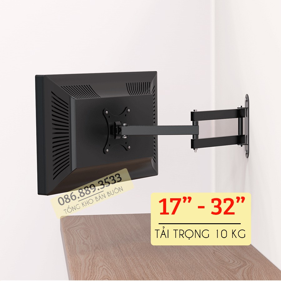 Giá treo màn hình máy tính xoay đa năng 17 - 32 inch - Xoay trái/phải 180 độ - Model: CP102 [ Rẻ Hơn NB P4 ]