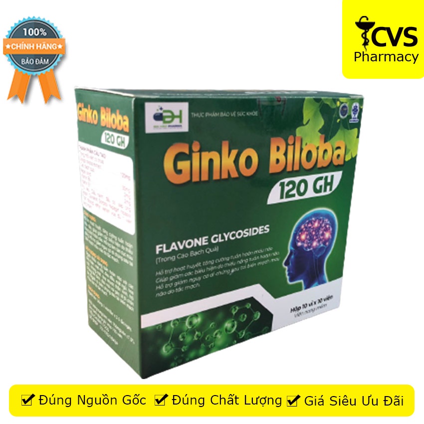 Viên Uống Ginko Biloba 120mg Magne B6 (Hộp 100 viên) - hỗ trợ tuần hoàn não - cvspharmacy