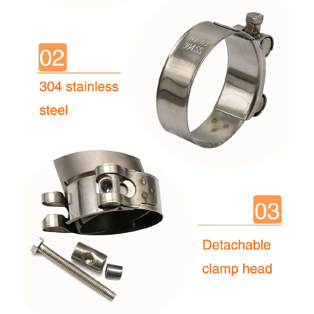 Kẹp Ống Xả Nhiệt Bằng Inox 304 Chuyên Dụng Cho Xe Mô Tô