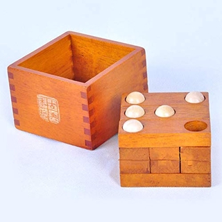 Wooden Assembled Toy Building Blocks Rack One's Brains Let It Into the Box Jigsaw