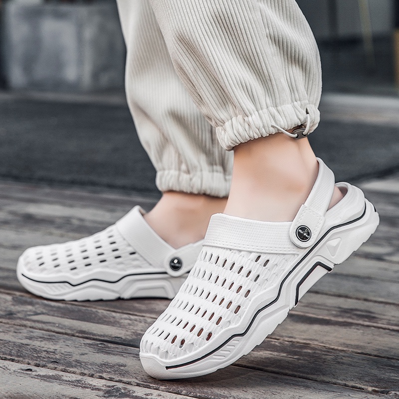 Dép Sandal Đế Xuồng Chống Trượt Thoáng Khí Thời Trang Hàn Quốc Cho Nam Đi Biển Ngoài Trời