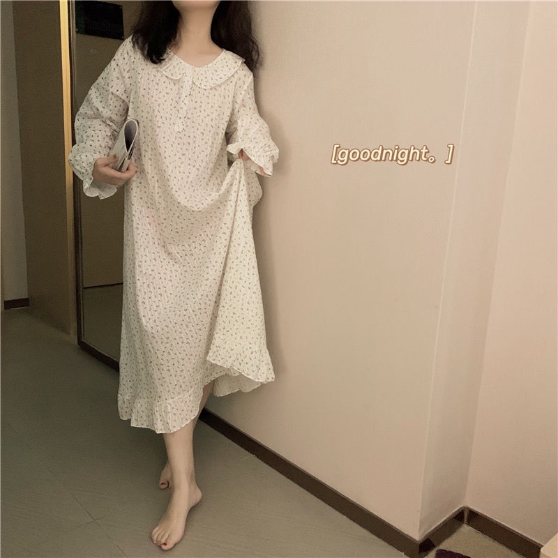 Đồ ngủ dài tay in hoa xinh xắn cho nữ