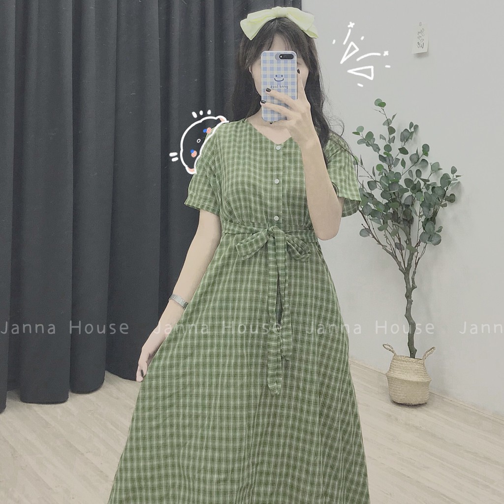 [CÓ FEEDBACK] Váy ulzzang tiểu thư kẻ ca rô - V06 - jannahouse