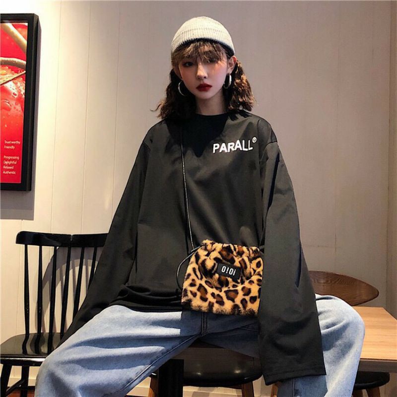 [Xả Kho 01] Áo Thun Tay Dài Form Rộng In Chữ Ulzzang Thu Đông❤️Sweater Cổ Tròn Freesize &lt;65kg Unisex Nam Nữ Phong Cách