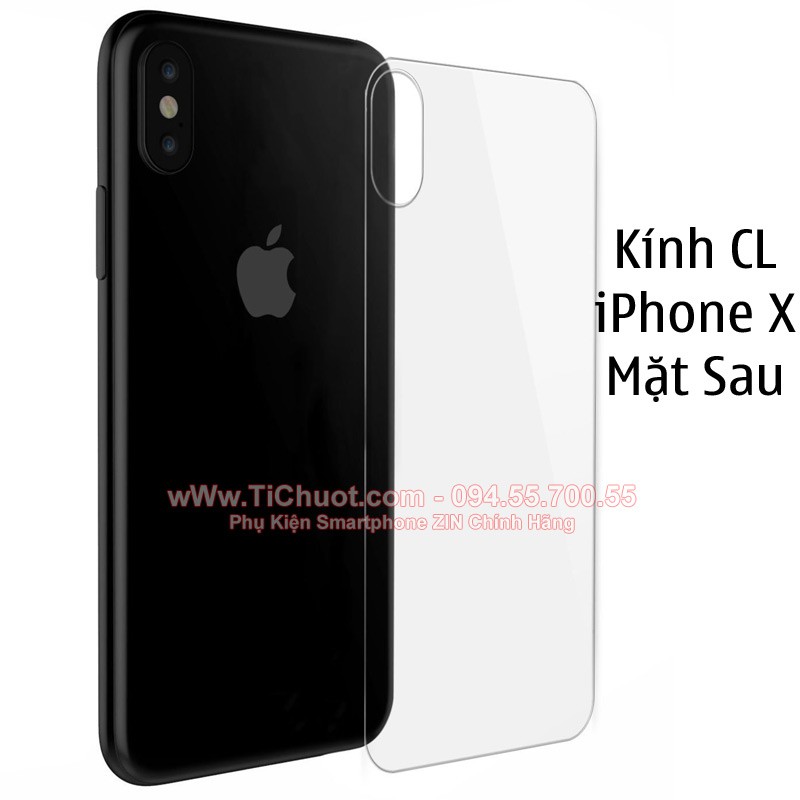 Kính Cường Lực iPhone X/ XS MẶT SAU - Không FULL, 9H-0.26mm