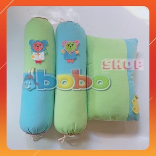 Bộ Gối Nằm Cara Xốp Màu Ngẫu Nhiên Cho Bé(2 Gối Ôm,1 Gối Nằm)