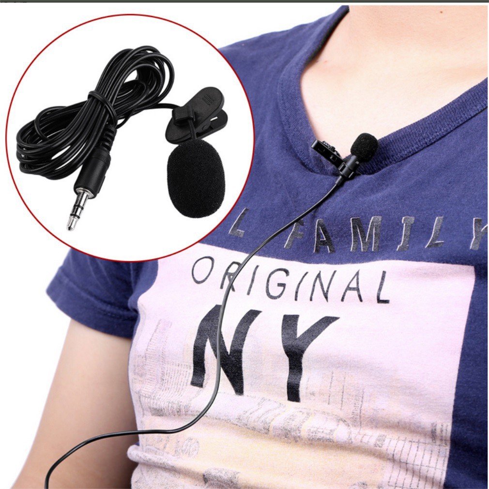 Mic 3.5mm studio có kẹp clip dành cho máy tính bảng, máy để bàn, PC