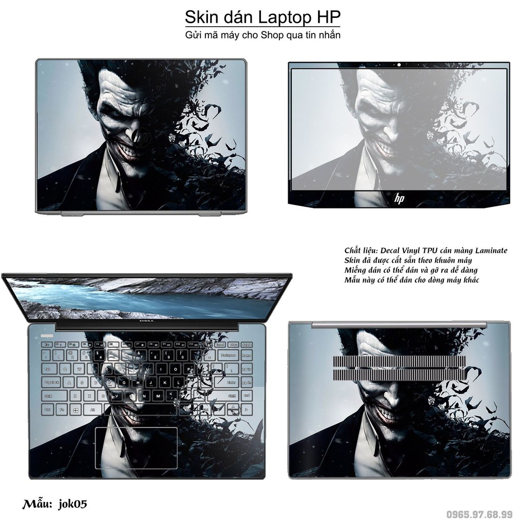 Skin dán Laptop HP in hình Joker (inbox mã máy cho Shop)