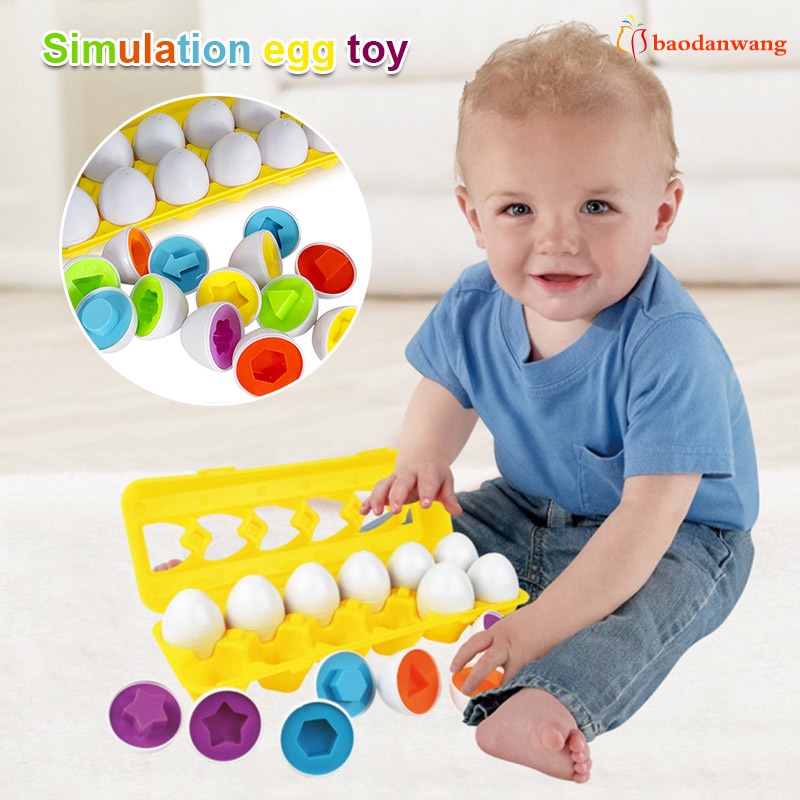 Set 12 đồ chơi hình quả trứng nhiều màu sắc thú vị cho bé
