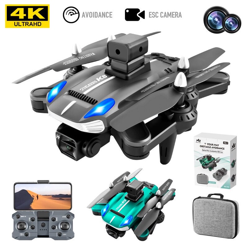 Lỗi 1 Đổi 1  Drone Mini Giá Rẻ 4K K8 Pro, Flycam Máy Bay Điều Khiển Từ Xa 4 Cánh, Cảm Biến Chống Va Đập
