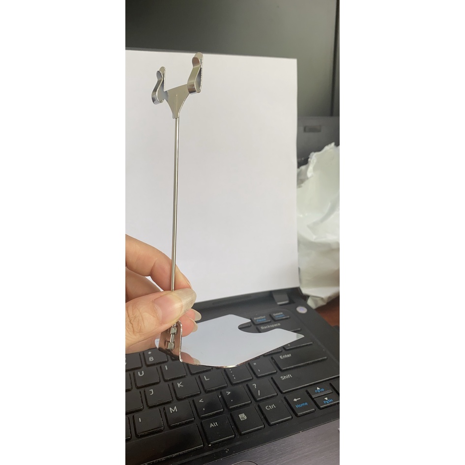 Kẹp inox, wobbler inox, kẹp giá bằng inox, cao 10cm, phù hợp sử dụng tại các tiệm quầy bánh ngọt hoặc quầy thức ăn chín.