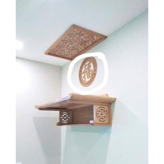 Bàn Thờ Treo Gỗ Sồi Nga hàng đẹp [tặng kèm ám khói và chữ ]