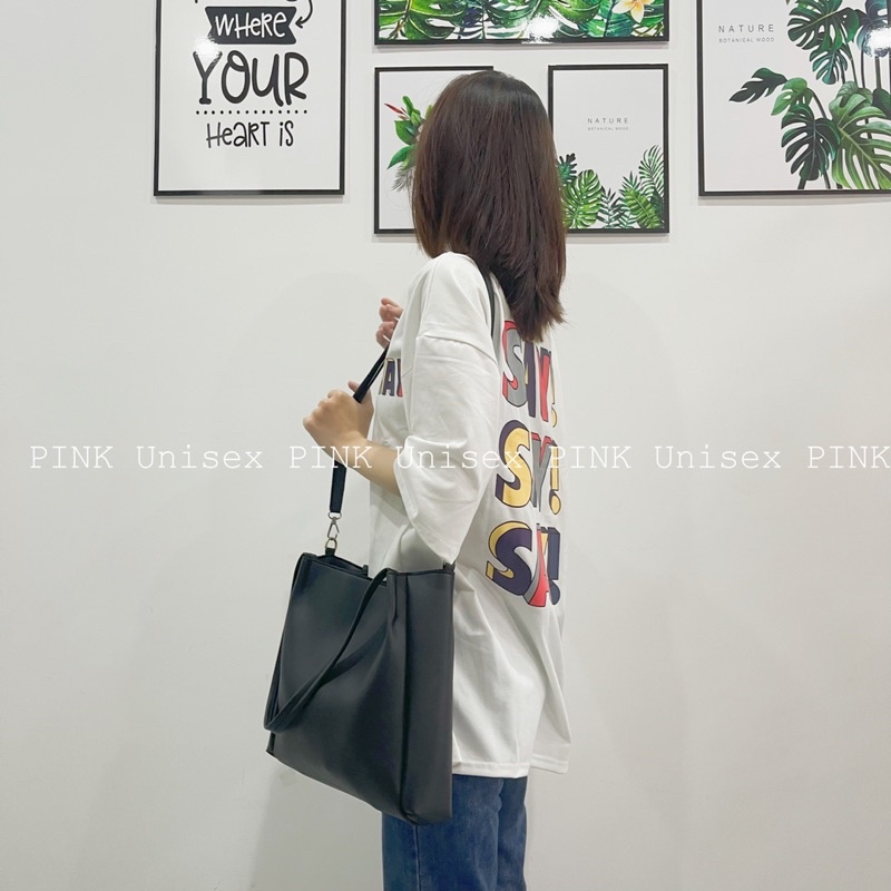 Áo thun phông nam nữ PINK tay lỡ form rộng SAY Unisex