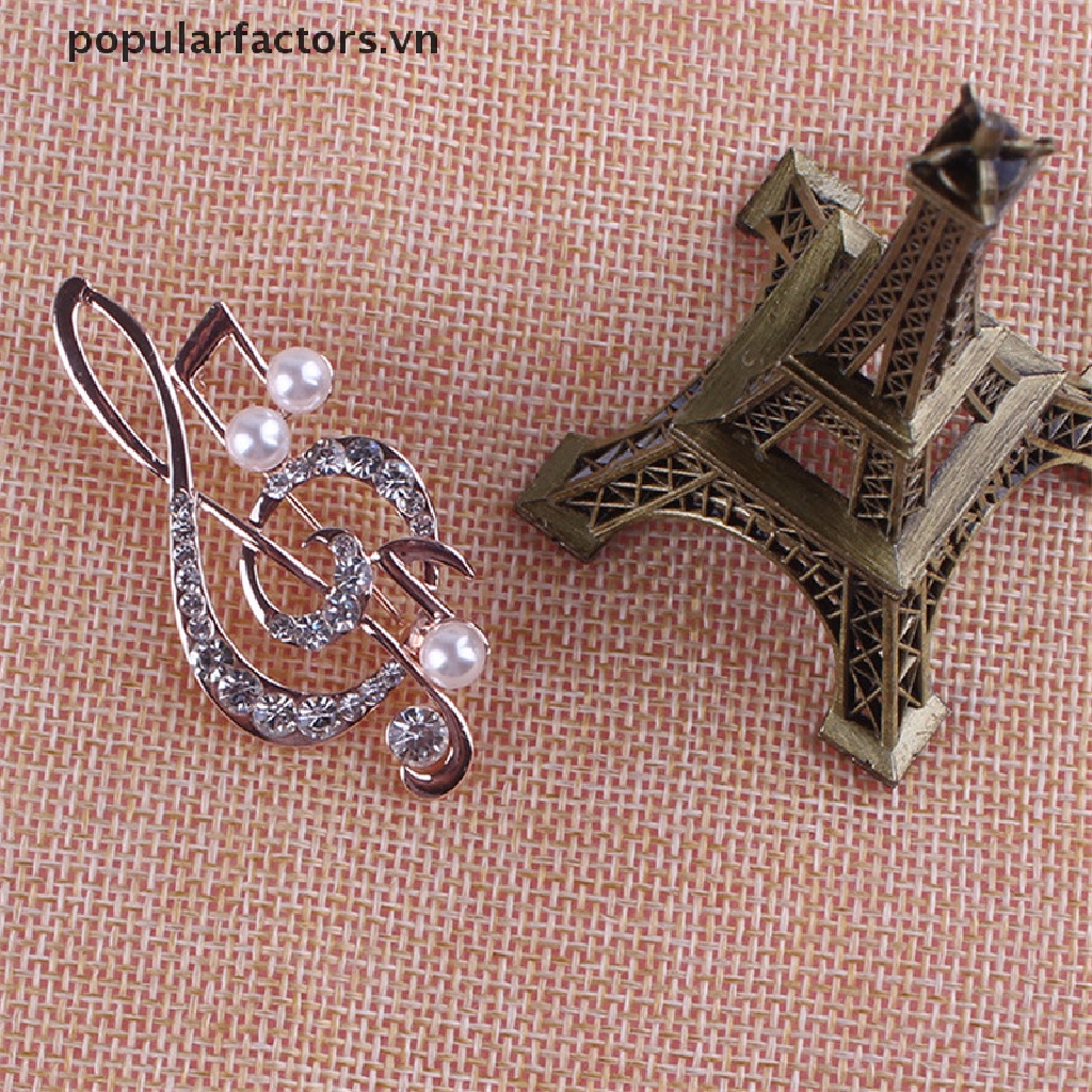 Ghim Cài Áo Hình Nốt Nhạc Đính Đá Thời Trang