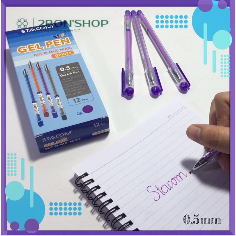 Bút Bi Gel Mực Tím 0.5mm GP1025 Stacom | Bút bi gel học sinh