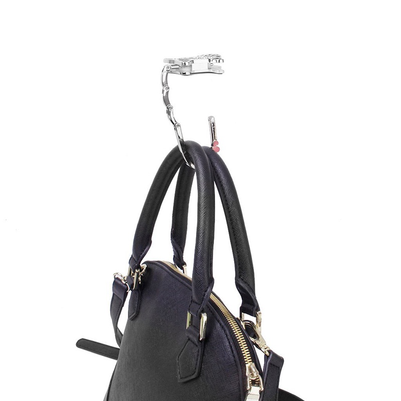 Giá đỡ túi Túi xách có thể gập lại Móc hình con mèo (Silver point và White)