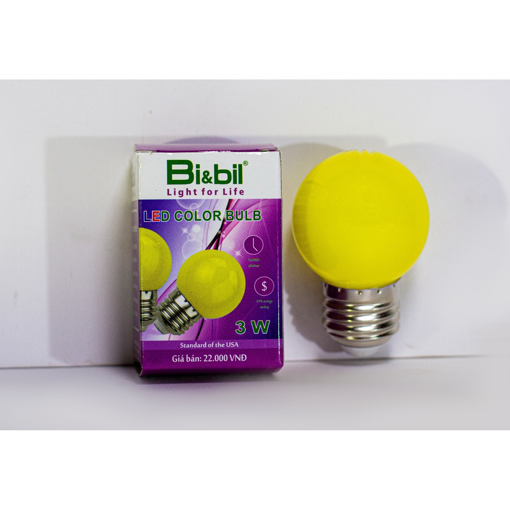 Bóng đèn led trái chanh 3W Bi&bil nhiều màu - Điện gia dụng Hoàng Kim