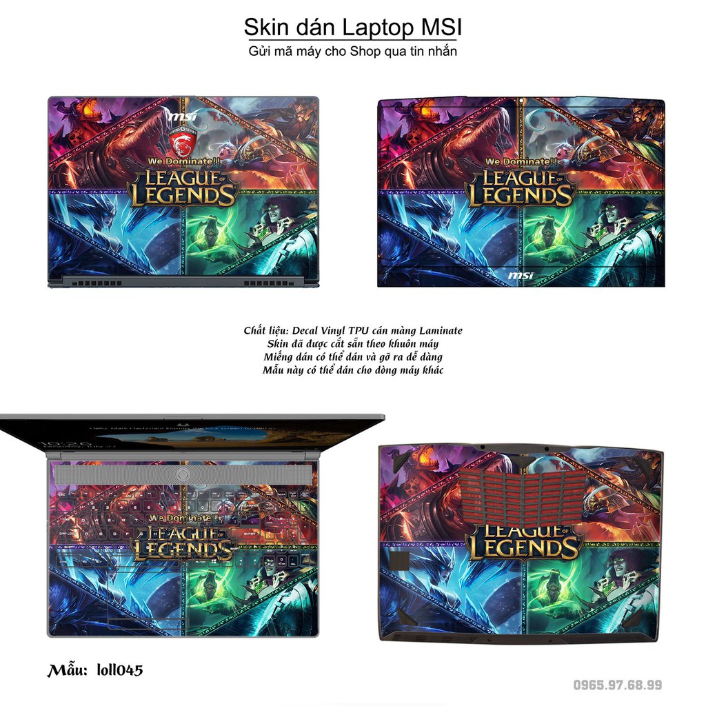 Skin dán Laptop MSI in hình Liên Minh Huyền Thoại _nhiều mẫu 6 (inbox mã máy cho Shop)